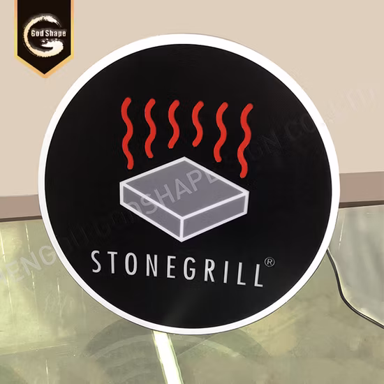 Stainless Steel Outdoor Advertising Signage LED Round Bar Beer Light Boxes Blade Sign