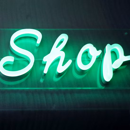 Colorful RGB LED Acrylic Waterproof Neon Letter for Shop Display