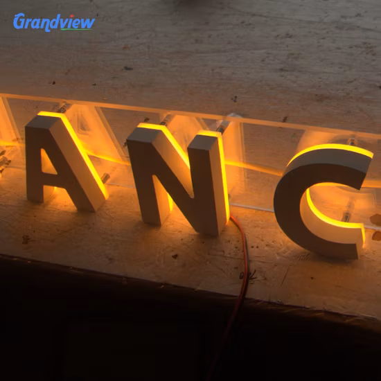 Halo Lit LED Stainless Steel Company Logo Metal Alphabet Letters LED Backlit Letter Waterproof Alphabet Letters/Signs