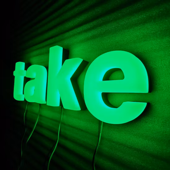 Outdoor Green Acrylic Faux Neon Sign for Shop Decoration