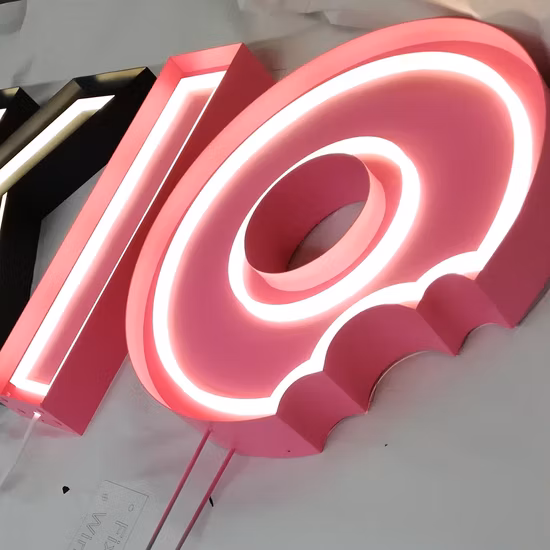 Customized Neon Effect Signs LED Faux Neon with Metal Frame Full Lighting Props Display