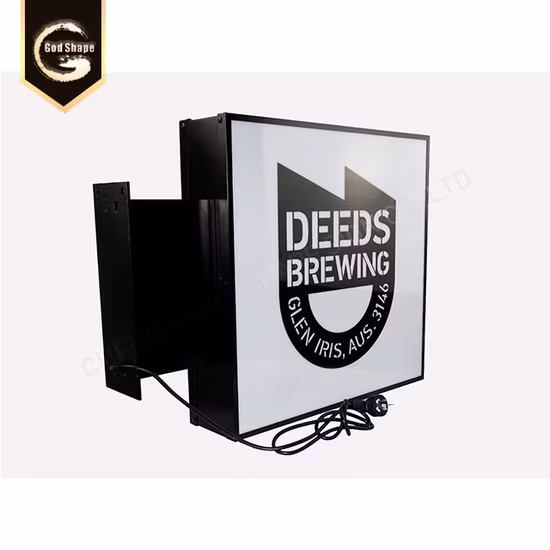 Factory Direct Wholesale Square Light Box Blade Sign for Building Bar Beed Store Restaurant Brand Sign