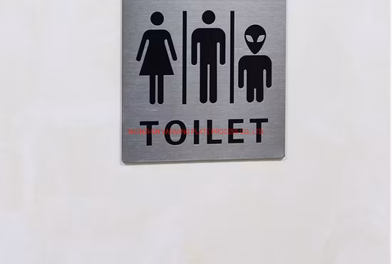 Custom Brushed Stainless Steel Wc Sign Office Hotel Toilet Signboard