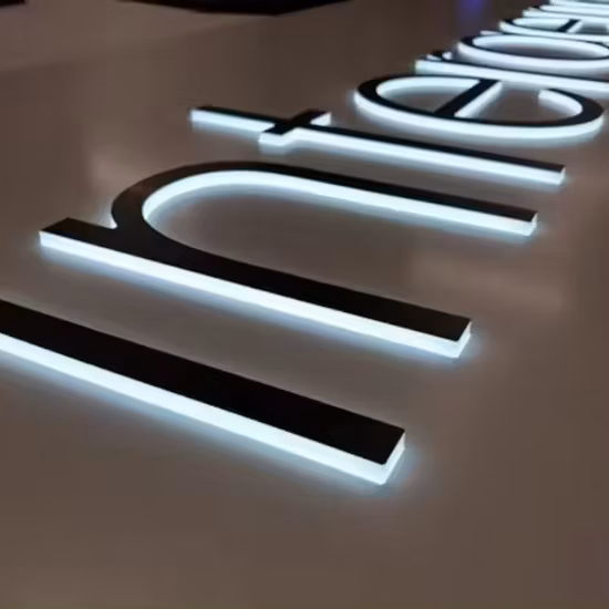 Custom Logo 3D Lighting LED Signs Non-Illuminated Sign