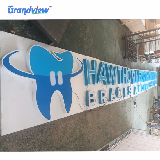 Office Indoor Backlit Illuminated Store Signage Design Wall Logo LED 3D Reverse Lit Halo Channel Lit Letter Custom Acrylic Sign